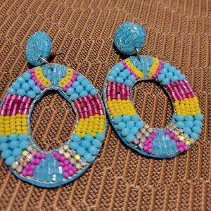 Seed Bead Round Earrings